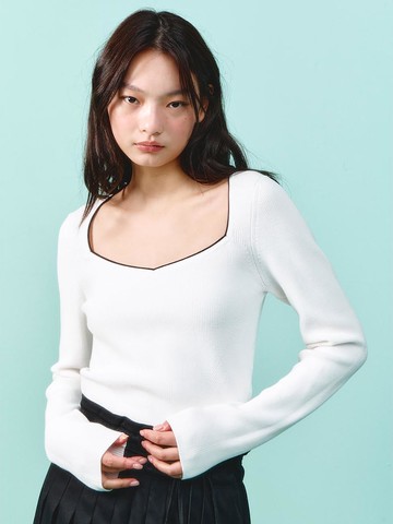 Neck Point Knit Pullover White (KE4151M021)