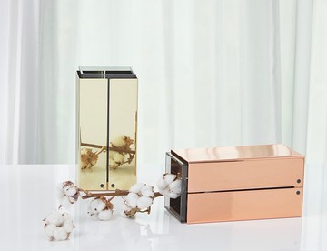 camino SANTA 紅銅/黃銅 高筒置物瓶 花瓶 玻璃瓶 花器