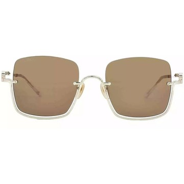 GUCCI | 倪妮同款半方框太陽眼鏡 |現代金