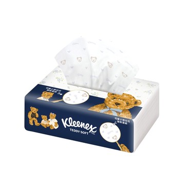 舒潔Teddy Soft小熊印花抽取面紙100抽(預計出貨日2026/01/21)