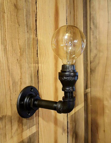 復古創意水管壁燈愛迪生燈泡裝飾壁燈美式復古