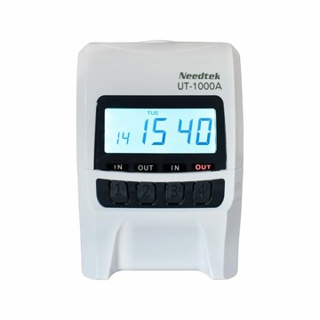 Needtek 【附100張考勤卡+10人卡匣】 優利達 UT-1000A( 時尚黑)背光款四欄位微電腦單色打卡鐘