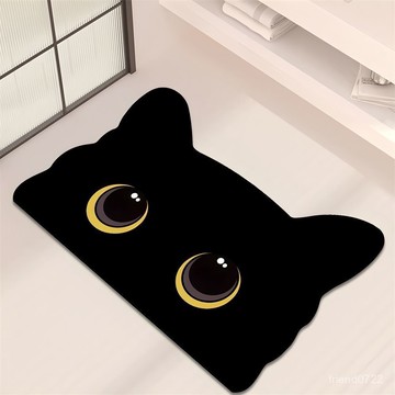 臺灣出貨⚡貓咪形狀浴室地墊洗手間耐臟衛生間墊子厠所速幹腳墊可裁剪門墊子 R4JY