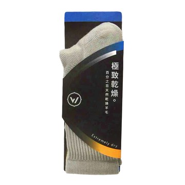 WOAWOA COLORWOOL經典素色極致速乾羊毛襪 Set 3雙  M  灰色