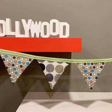 點點風雙面純棉麻三角旗11片—露營/生日/派對/店面/婚禮