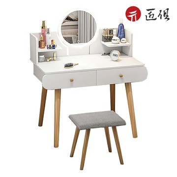 【匠俱】臥室化妝臺 公主化妝桌 奶油ins風梳妝台 化妝台 帶LED化妝鏡 化妝桌椅 梳妝檯 化妝臺 贈椅子 現貨