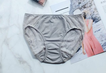【手工內著】舒晴・有機棉・蕾絲拼接・中腰三角褲・台灣製