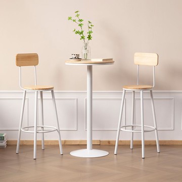 低價開發票 吧台椅 摺疊椅 簡約吧臺椅家用客廳實木吧臺凳輕奢酒吧椅鐵藝高腳椅簡約高腳凳子S0108快速出貨