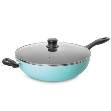 CookPower 金鑽不沾炒鍋(含蓋)34CM-蒂芬妮藍 NS-8034B