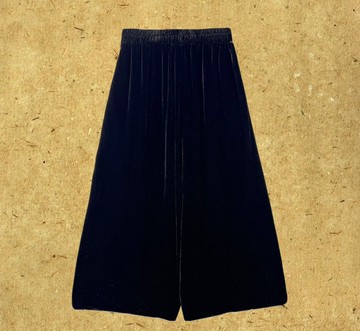 墨染 新中式復古 真絲絲絨褲子