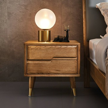 【台灣公司貨 免運 可開票】床頭櫃 收納櫃 邊櫃 床頭櫃輕奢高級感新中式現代簡約床邊櫃北歐抽屜儲物櫃白蠟木家具