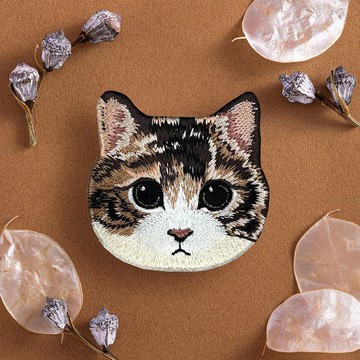 刺繡貼紙-三花米克斯貓(A0006)