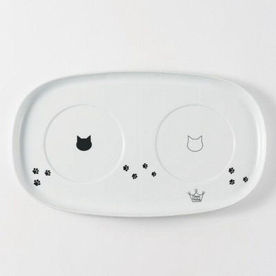 猫用 食器トレー 皿 電子レンジ対応 食洗機対応 猫 食器 ごはん皿 猫壱 ハッピーダイニング 食器トレーダブル