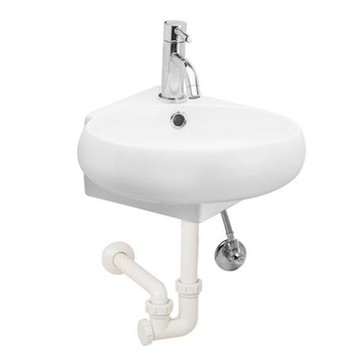 電光單孔角落面盆白色/不附水龍頭/L1761