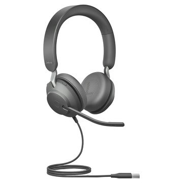 Jabra Evolve2 40 MS商務耳機 188g 舒適耳罩 麥克風  灰色  1個