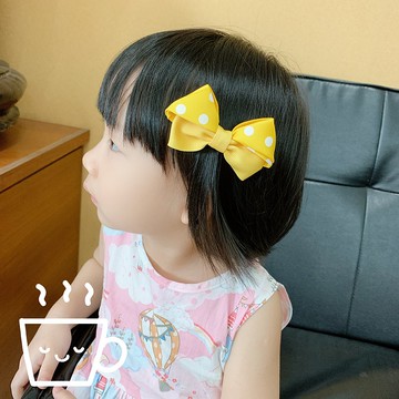 W&C手作 || 小小甜心|| 鮮黃+白點 髮夾