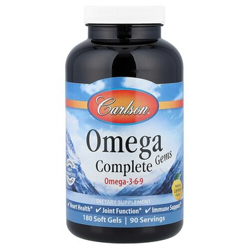 Carlson, Omega Complete Gems™ 軟膠囊，180 粒裝