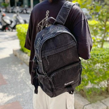 SUPREME 25FW DENIM BACKPACK 單寧 水洗 雙肩包 後背包 反光LOGO 四色