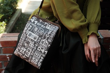 【昭和時代-灰】吐司口金包/後背包/側背包/斜背包