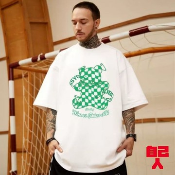【自己人】M-8XL印花T恤 五分袖 短t男生上衣短袖T恤 情侶t 加大碼短袖 oversize 男女衣著ATD1892