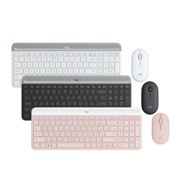 Logitech MK470 超薄無線鍵鼠組 石墨灰/珍珠白/玫瑰粉