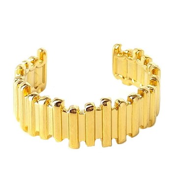 H4516寬版金色鋼戒 環狀條紋超寬開口戒指 不生鏽316鋼 男戒女戒 寬版拇指戒 開口指環戒 韓系飾品