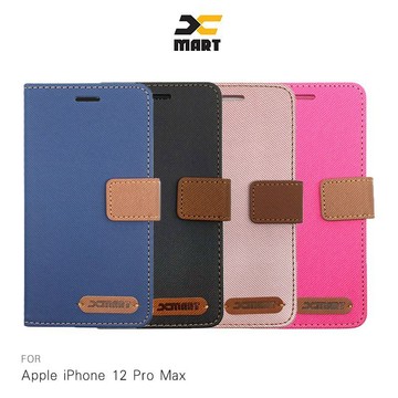 XMART Apple iPhone 12 Pro Max (6.7吋) 斜紋休閒皮套 掀蓋 可立 插卡 磁扣【APP賺6%點數 領券最高折500】