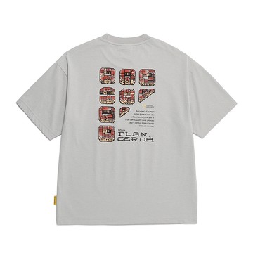 男女同款 CROW COOLMAX 涼感 微寬鬆印花T恤 ｜ 西班牙巴塞隆納 - 瑪瑙灰