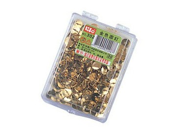 徠福 金色 圖釘 180支入 / 盒 NO.302【APP滿額下單4%點數(單一帳號最高1500點)】5/31止