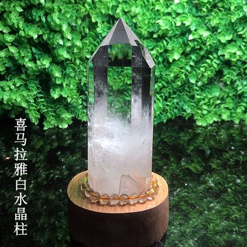 喜馬拉雅山脈白水晶柱天然白水晶消磁凈化提升學業事業小擺件