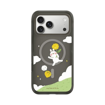 iPhone 17 Pro Max AirX 本質黑 - 懶散兔與啾先生 Lazy Rabbit and Mr.Chu - 蒲公英