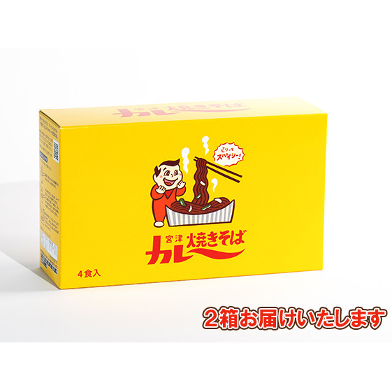 即席めん 宮津カレー焼きそば 4食入×2箱［ 天橋立 ご当地 ソウルフード インスタント麺 焼きそば ラーメン ］