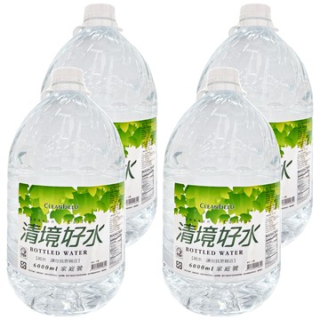 清境好水 6L 大容量包裝飲用水  4桶