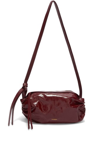 Jil Sander - logo-embossed leather crossbody bag - women - Calf Leather - One Size - Red