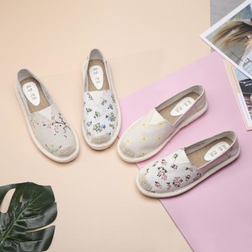 泰和源老北京布鞋女夏季旗艦店官方軟底透氣一腳蹬舒適休閑漁夫鞋