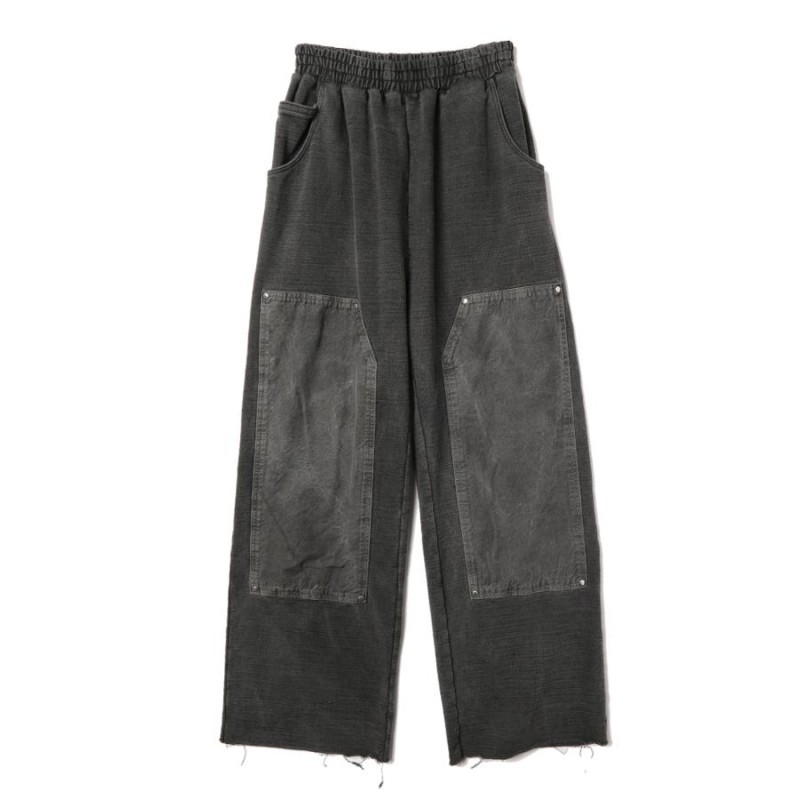 JIEDA ジエダ 23SS SWEAT OVERDYE WIDE PANTS (BLACK) ダブルニー