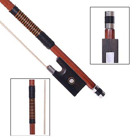 AMZZ Violin Bow Size Octagonal Stick, Ebony Frog, and Horse Hair for Exceptional Sound Quality Ideal for Intermediate to Advanced Violinists