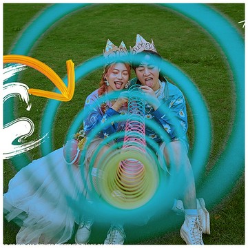 創意新款婚紗攝影道具手拉環彈彈圈 影樓外景旅拍小清新手拿彩圈