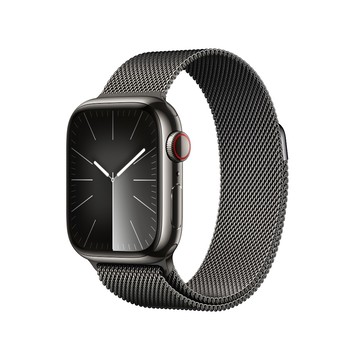 Apple Watch Series 9 GPS + Cellular 41mm 石墨色不鏽鋼錶殼 石墨色米蘭式錶環