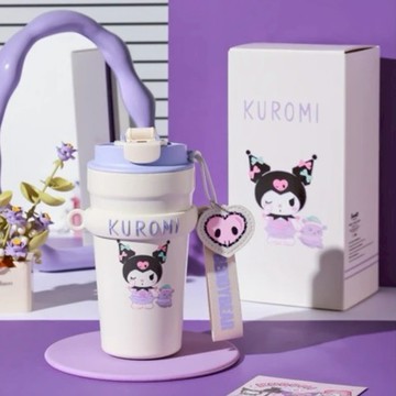 你的能量加油站【BEDDY BEAR 杯具熊】酷洛米心氣保溫咖啡杯 - 500ml 成人保溫杯 保溫瓶 兒童水壺 直飲杯 大容量 316不鏽鋼 手提掛繩 保溫 保冷 出遊 上班 辦公室