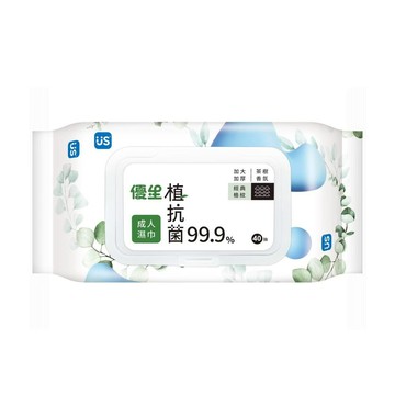 US BABY 植抗菌成人柔濕巾-茶樹清新香氛 40抽/包 6包組