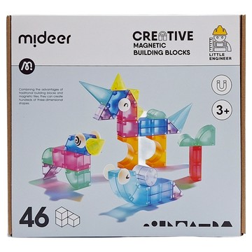 mideer 多彩透光磁力積木 46PCS  多色  1盒