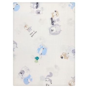 KU.KU Duckbill 酷咕鴨 小繽紛紗布大浴巾 100%純棉 120公分x120公分  藍色  1條