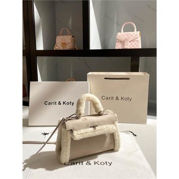 羊羔毛泰迪包丨皮毛一體凱莉包包女2025秋冬新款高級感毛絨手提包