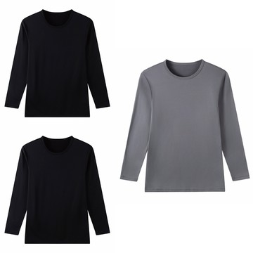 non-no 儂儂 男款 刷毛內衣3件組  XL  灰色 + 黑色 2件