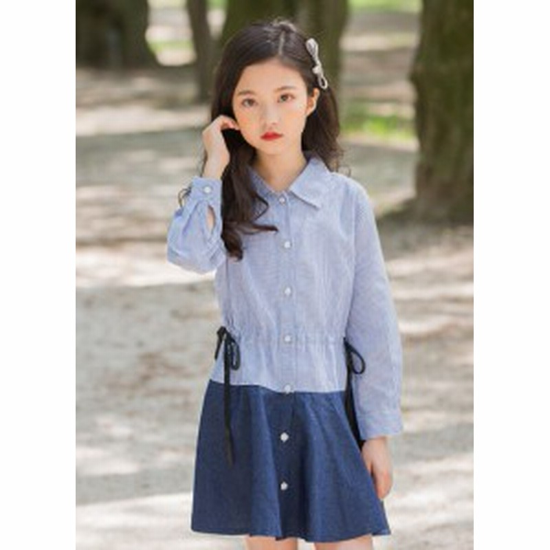 子供服 ワンピース女の子 ワンピ 韓国子供服 シャツワンピ オシャレ シンプル ストライプ キッズ 可愛い 通販 Lineポイント最大1 0 Get Lineショッピング