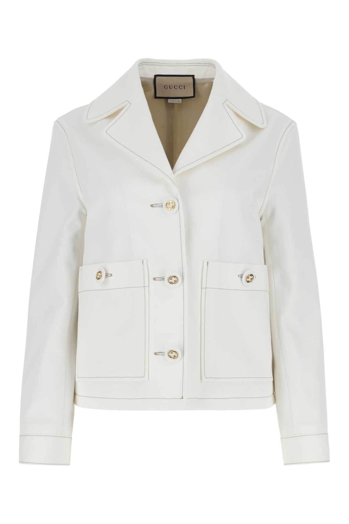 Gucci White Cotton Blazer