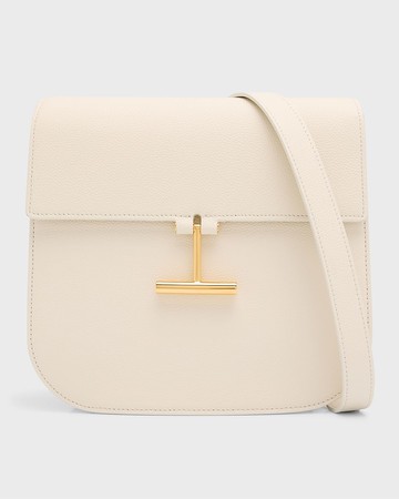 Tara Medium Crossbody in Grained Leather with Leather Strap
