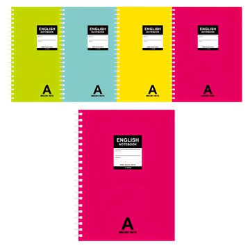 1977 ATTO Brainy Mate 英文線圈筆記本 9MM橫線筆記本 顏色隨機  5本