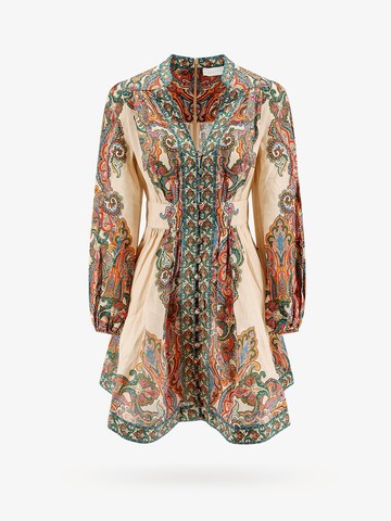 Linen dress with multicolor paisley motif - ZIMMERMANN - gender_Woman
